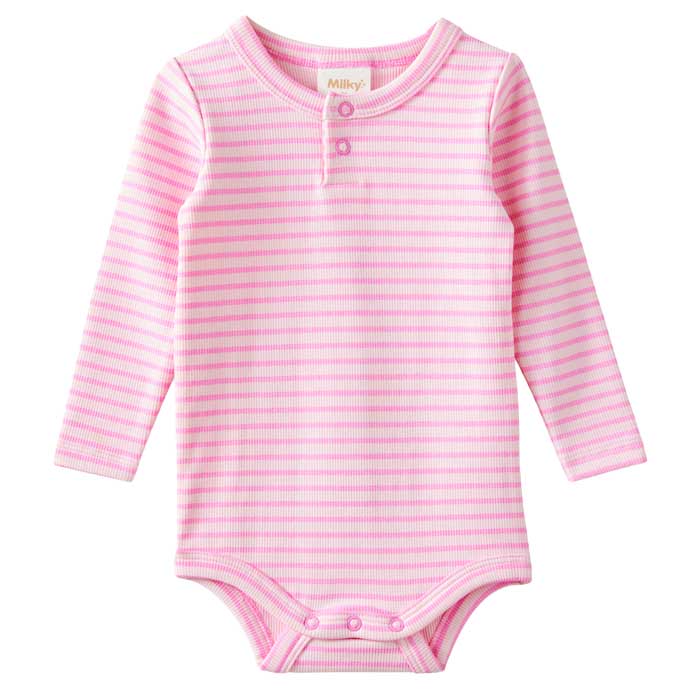 Milky Tickled Pink Stripe Bubbysuit